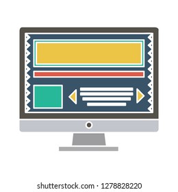 computer screen icon-monitor sign-display vector-desktop icon-lcd illustration