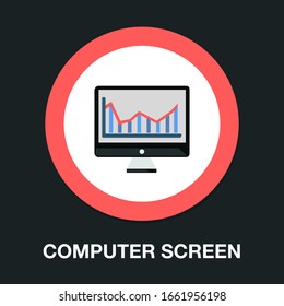 computer screen icon-monitor sign-display vector-desktop icon-lcd illustration