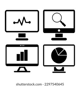Computer screen icons for business element 