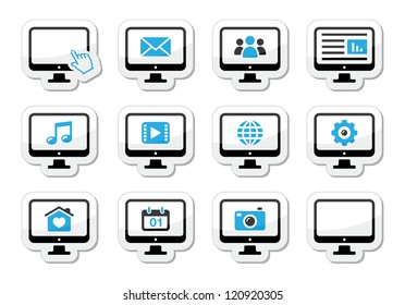 Computer screen icons set as labels