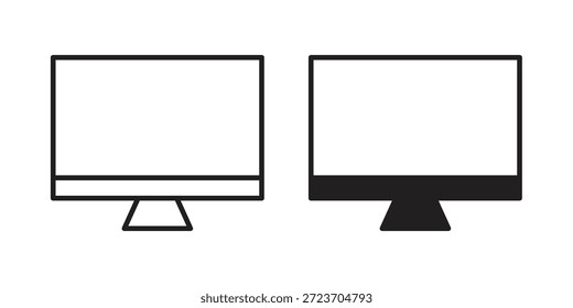 Computer screen icons vector collection for web designs. flat icons