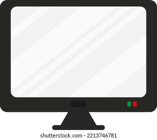 Computer screen illustration, desktop computer monitor. Digital television.