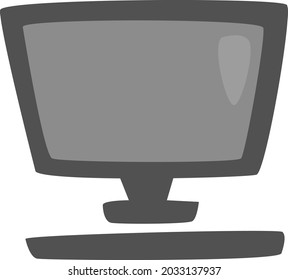 Computer screen, illustration, vector, on a white background.