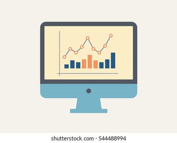 Computer screen with infographics concept