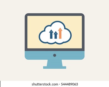 Computer screen with infographics concept