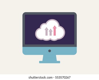 Computer screen with infographics concept