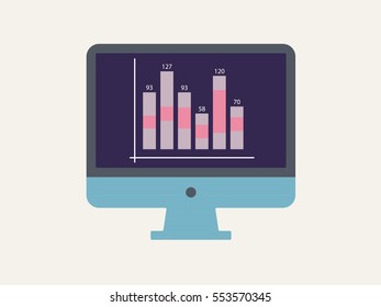 Computer screen with infographics concept