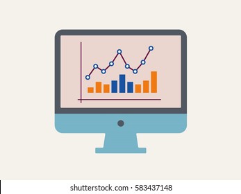 Computer screen with infographics concept