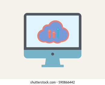 Computer screen with infographics concept