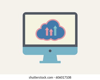 Computer screen with infographics concept