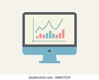 Computer screen with infographics concept
