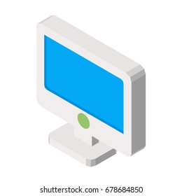 Computer screen isolated on white three dimensional concept