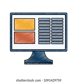 Computer screen isolated scribble