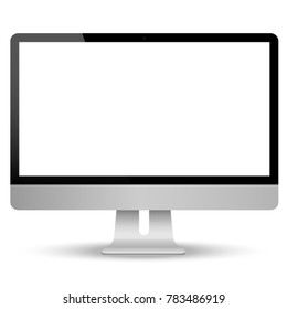 Computer screen isolated white background