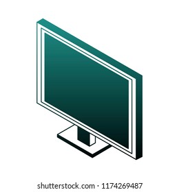 Computer screen isometric symbol blue lines