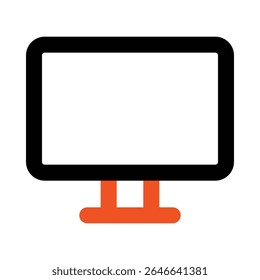 computer screen line color icon editable vektor