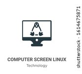 Computer screen linux glyph icon vector on white background. Flat vector computer screen linux icon symbol sign from modern technology collection for mobile concept and web apps design.