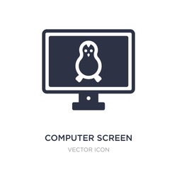 computer screen linux icon on white background. Simple element illustration from Technology concept. computer screen linux sign icon symbol design.