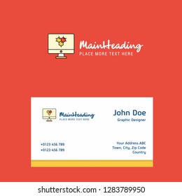 Computer screen  logo Design with business card template. Elegant corporate identity. - Vector