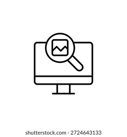 Computer Screen Magnifying Glass Image Search Icon