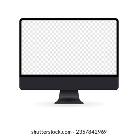 Computer screen mockup. Flat, black, layout screen, screen mockup. Vector illustration