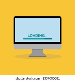 computer screen monitor in flat design nice icon