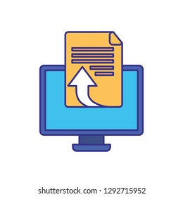 computer screen with objects isolated icon