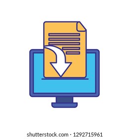 computer screen with objects isolated icon