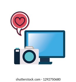 computer screen with objects isolated icon