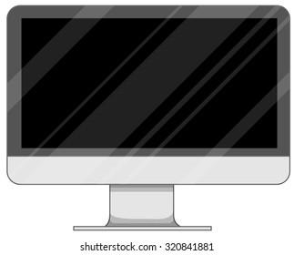 Computer screen on white illustration