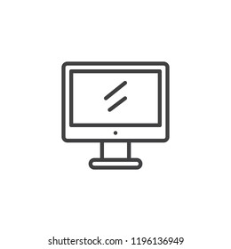 Computer screen outline icon. linear style sign for mobile concept and web design. PC Monitor simple line vector icon. Desktop pc symbol, logo illustration. Pixel perfect vector graphics