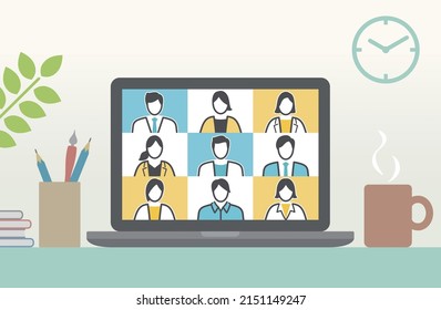 Computerbildschirm für Fernkonferenzen zu Hause