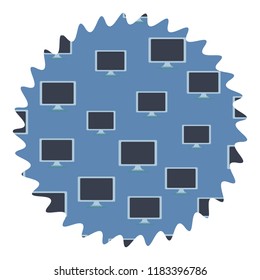 Computer screen round label