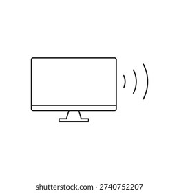 Computer screen sending or receiving radio wave signals