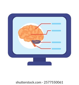 A computer screen showcasing brain activity in a digital representation