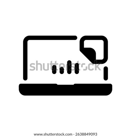 Computer Screen Showing Business Analytics with Chart and File Icon
