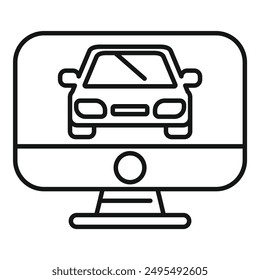 Computer screen showing a car for online purchase at a dealership website