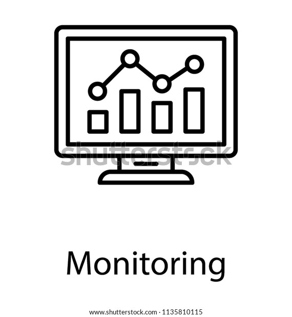 監視アイコンを示すグラフィカルな表示を示すコンピュータ画面 のベクター画像素材 ロイヤリティフリー