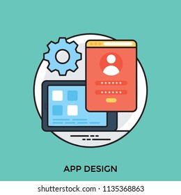 
A computer screen showing graphics with smartphone screen having user id , app design 
