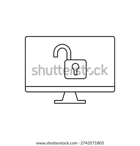 Computer screen showing an open padlock for access granted