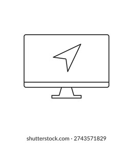 Computer screen showing a paper airplane for sending data