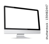 computer screen side display isolated on white background