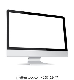 computer screen side display isolated on white background