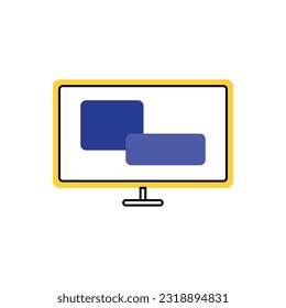 pantalla de computadora con icono de medio social símbolo de diseño de ilustración vectorial