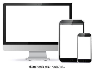 Pantalla del equipo, Tablet PC, ilustración de Smart Phone Vector.
