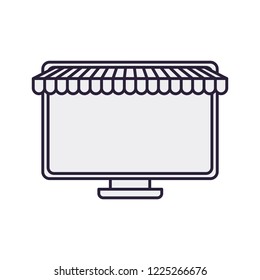 computer screen with tent