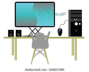 Computer Screen Vector Art, Icons, and Graphics for Free Download, Desktop pc vector vectors hi-res stock photography and images illustrations Monitor and Desktop.