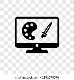 Computer Screen vector icon isolated on transparent background, Computer Screen transparency logo concept