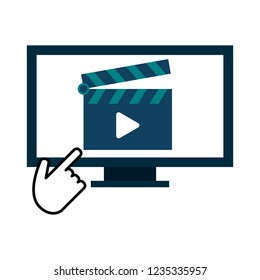 computer screen with video and click cursor