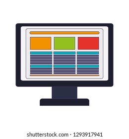 computer screen website blue lines